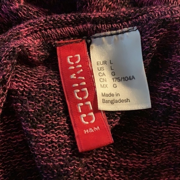 Divided H&M pink black marled long sleeve pullover sweater large - Picture 4 of 5